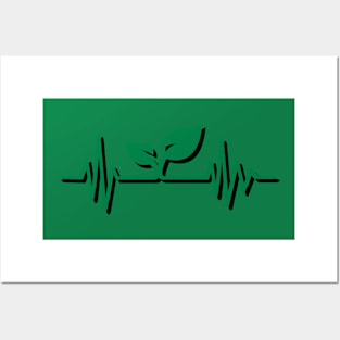 funny cool heartbeat frequency wave vegan gift Posters and Art